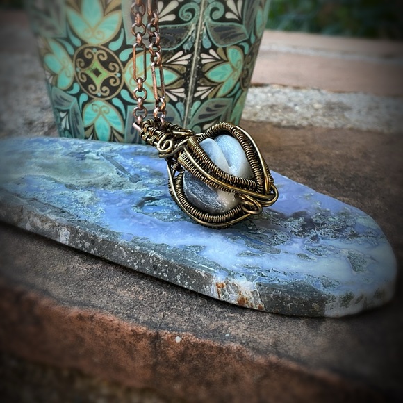 Hand Crafted Carved Jasper Bead Pendant - Picture 5 of 11